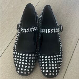 Black Studded Mary Jane Shoes Size 8 NWOT